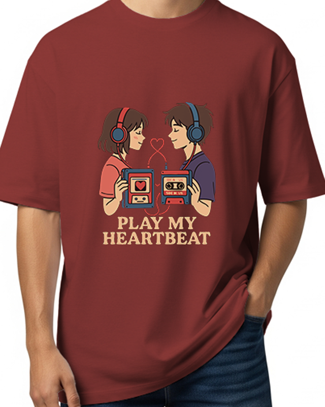 PLAY MY HEART BEAT - Oversized T-Shirt