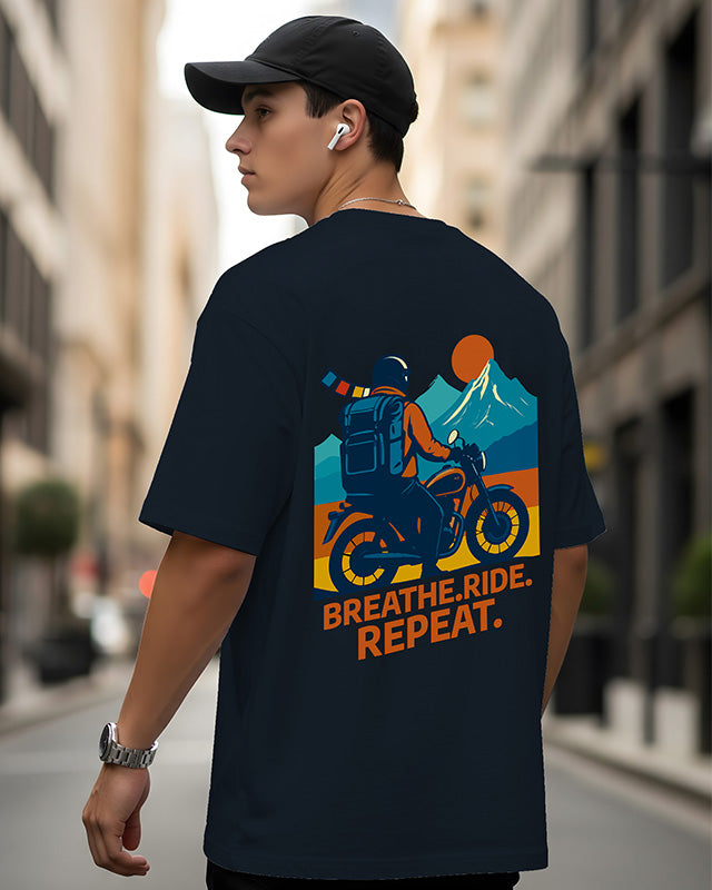 Breath Ride Repeat Men's Oversize T-Shirt